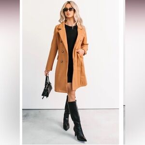 New NanaMacs Tan Double-Breasted Coat~